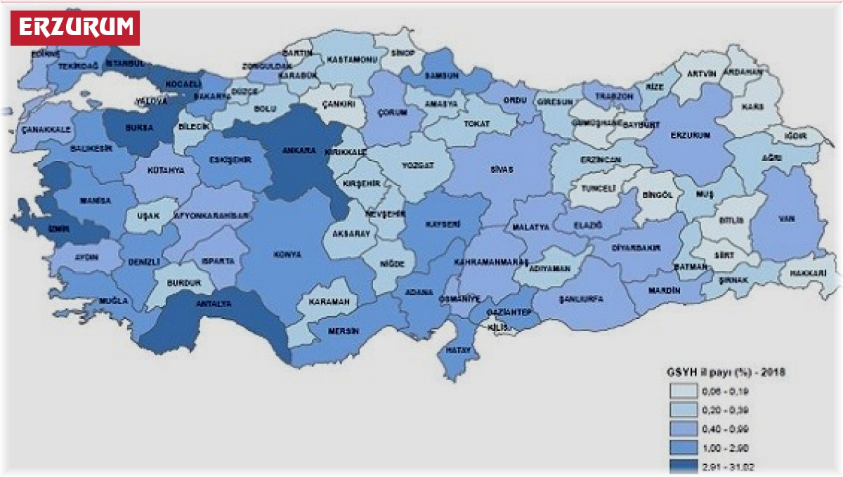 Erzurum GSYH'sinde yüzde 29'luk artış