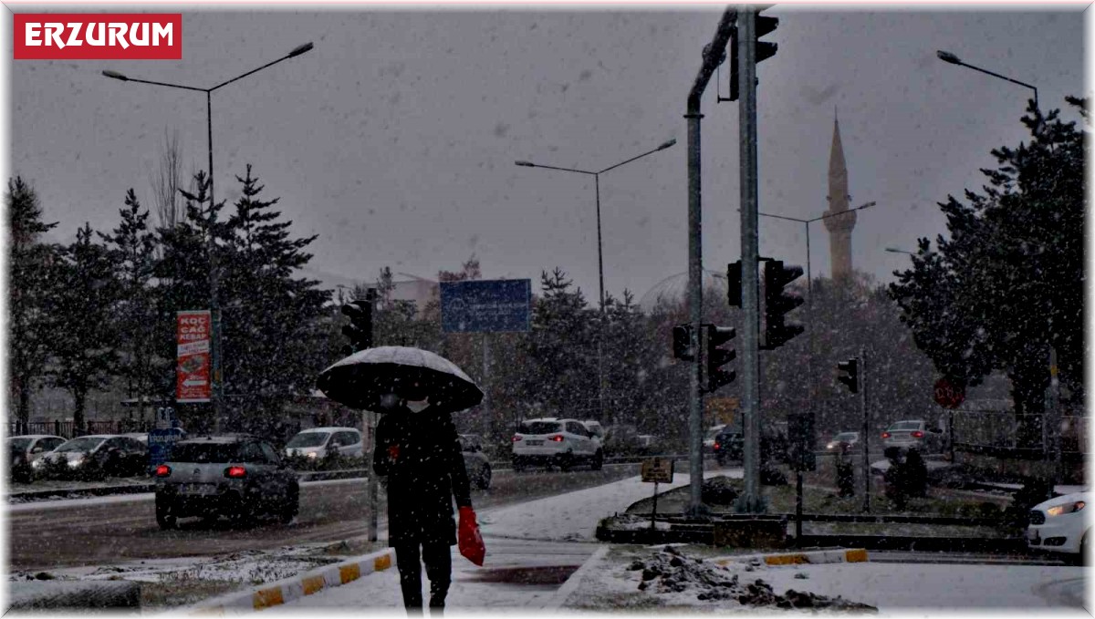 Erzurum güne karla başladı