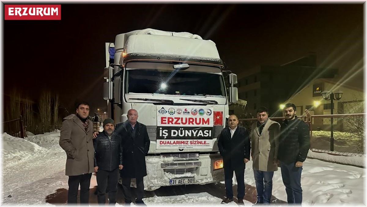 Erzurum iş dünyasının ilk yardım tırı Malatya'ya uğurlandı