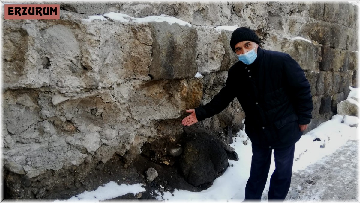 Erzurum kalesi dış surlarından kalan tek parça