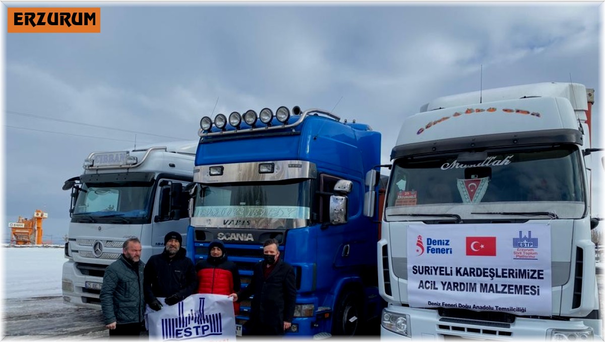 Erzurum Sivil Toplum Platformu'ndan Suriye'ye yardım