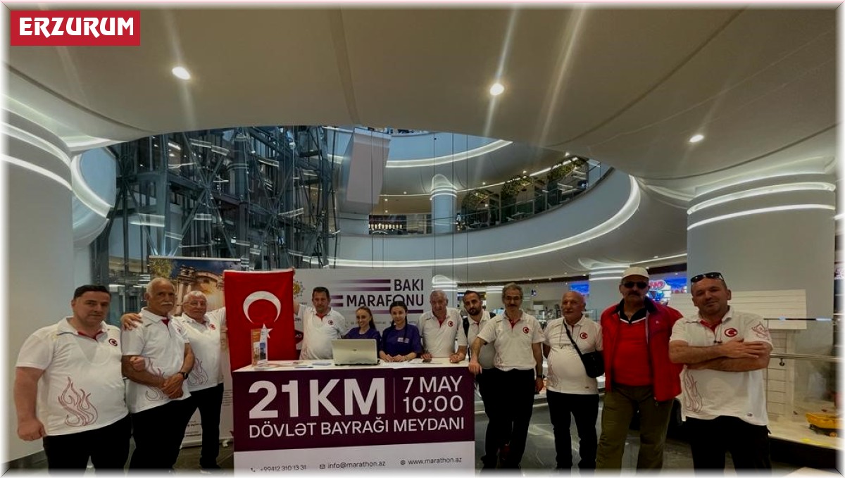 Erzurumlu maratoncular Bakü'de koştu