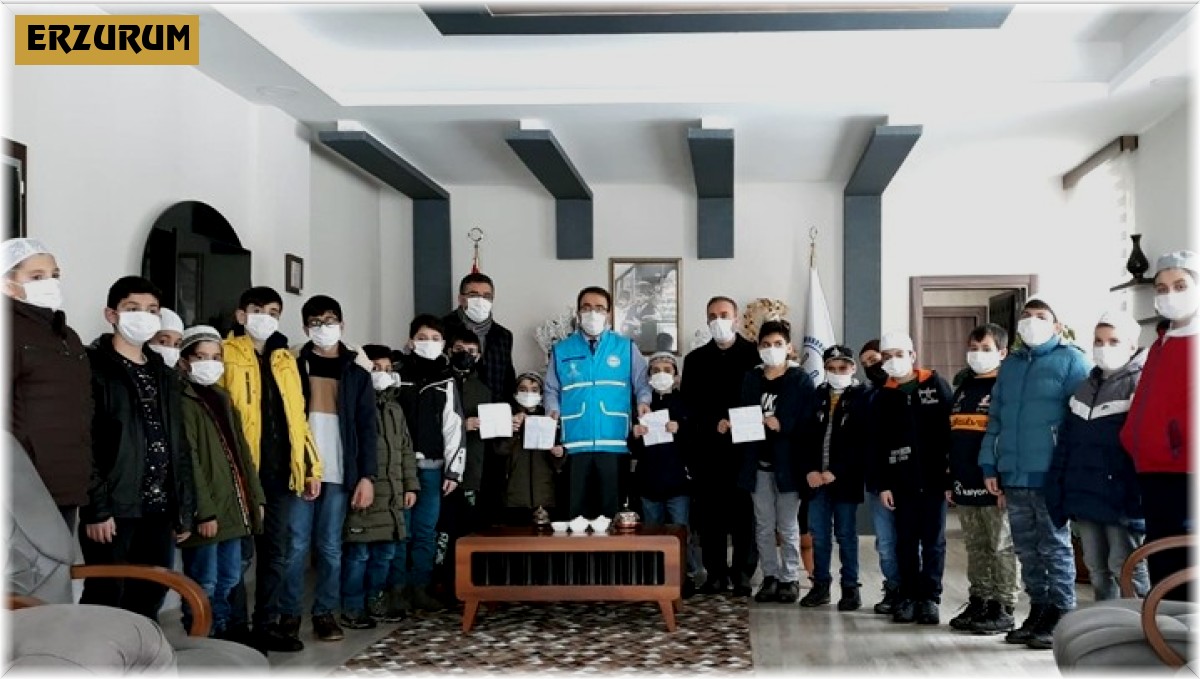 Erzurumlu Minik hafızlar, İdlib'deki kardeşlerini unutmadı