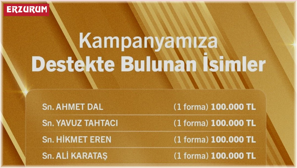 Erzurumspor'un 'Küllerimizden Doğuyoruz' kampanyasında ilk gün 1 milyon toplandı