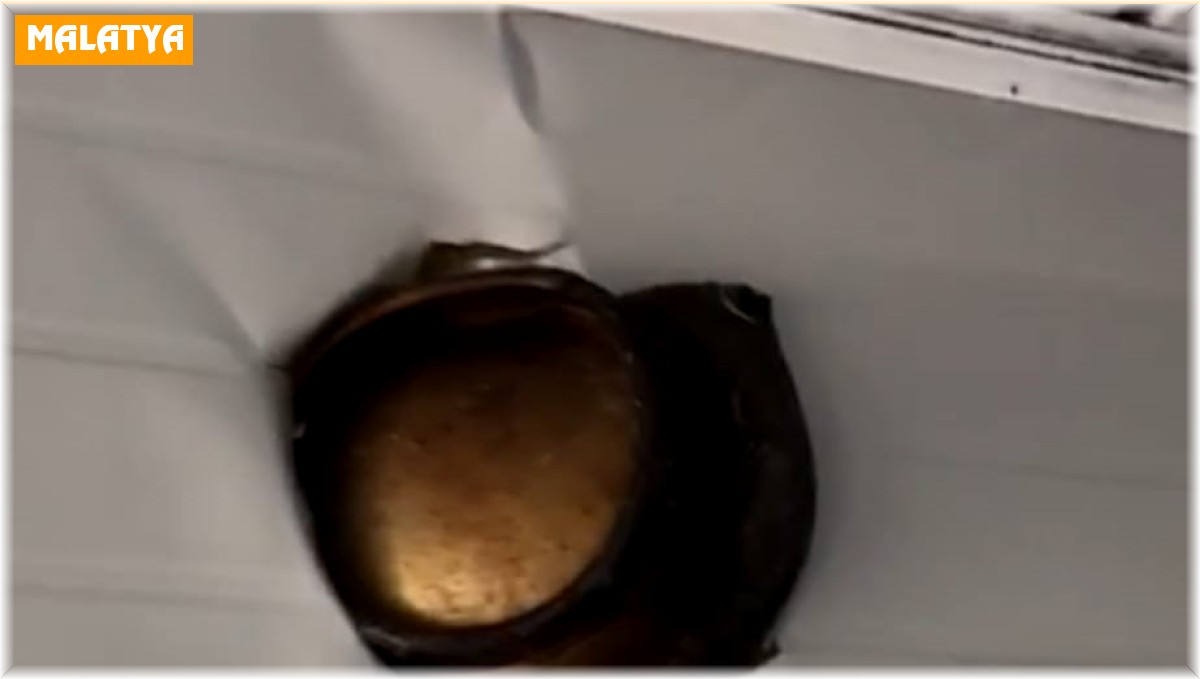 Evde patlayan tüpün parçası, konteyneri deldi geçti