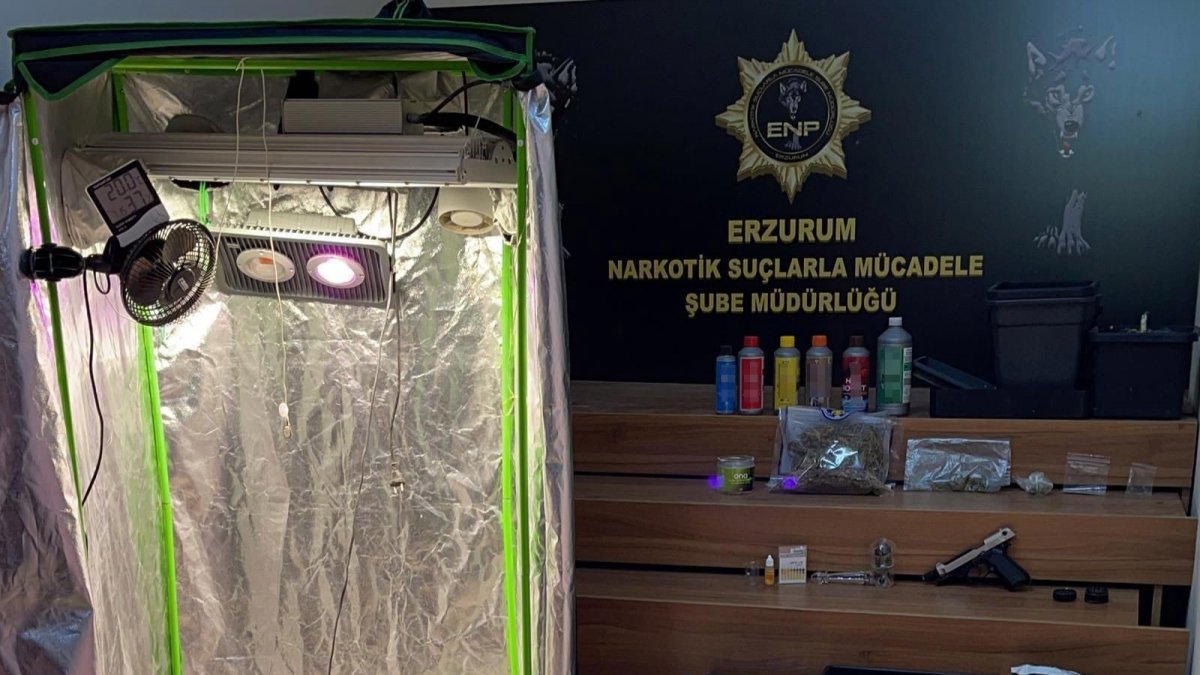 Evde uyuşturucu yetiştirmek için özel düzenek kuran şahıslar yakayı ele verdi