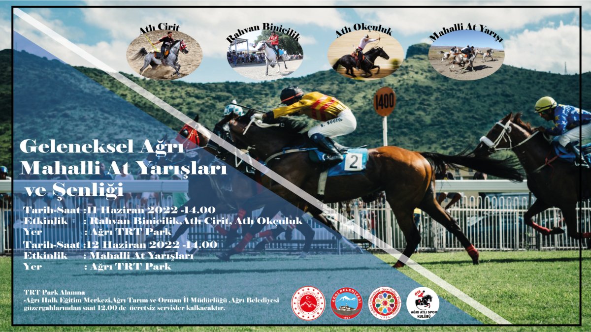 Geleneksel Ağrı Mahalli At Yarışları ve Şenliği Başlıyor