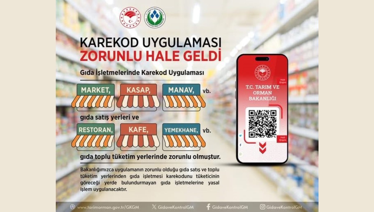 Gıda işletmelerinde karekod uygulaması zorunlu oldu