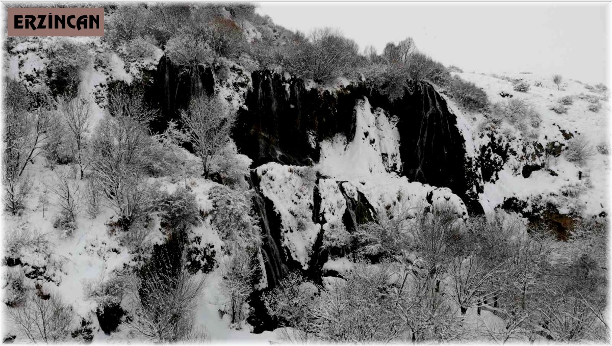 Girlevik şelalesi, kış aylarında karla bir başka güzel