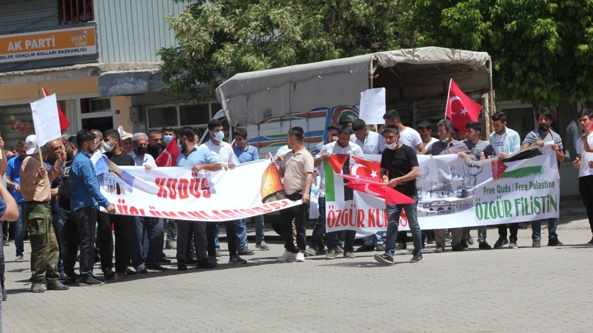 Güroymak'ta İsrail'e protesto