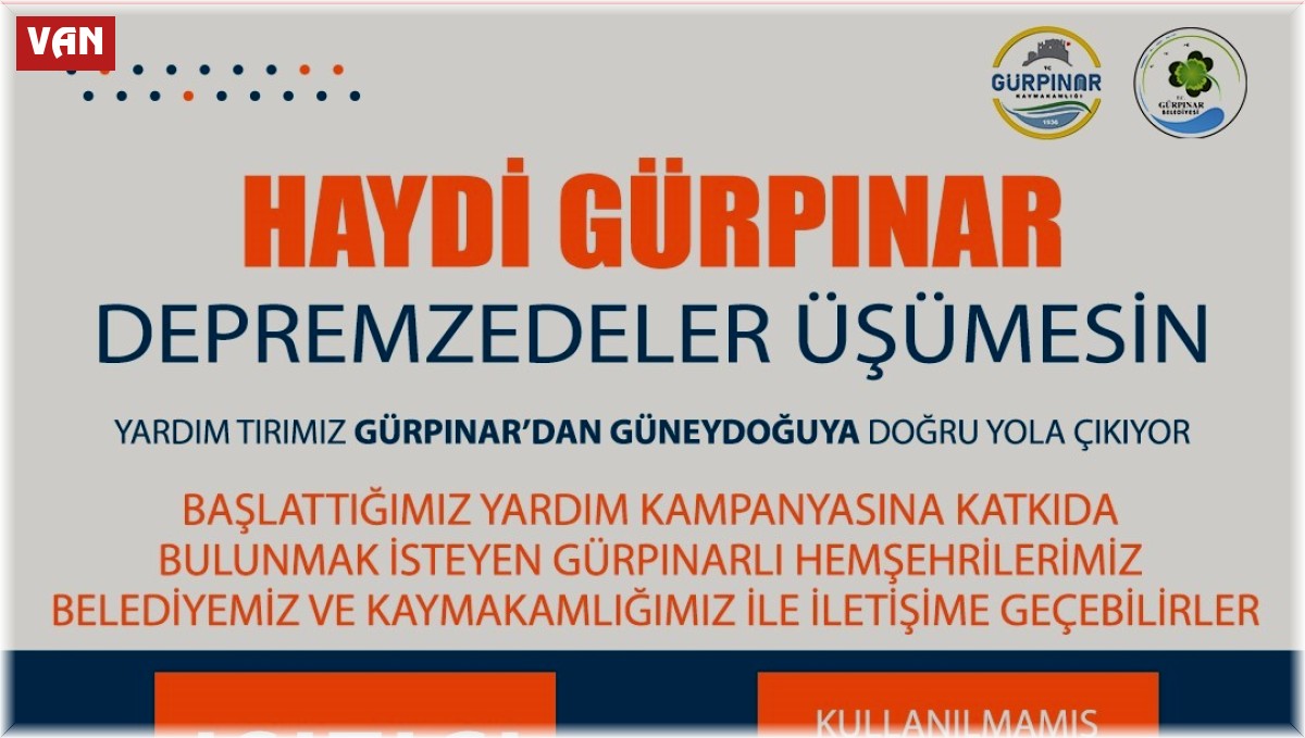 Gürpınar Belediyesinden depremzedeler için yardım kampanyası