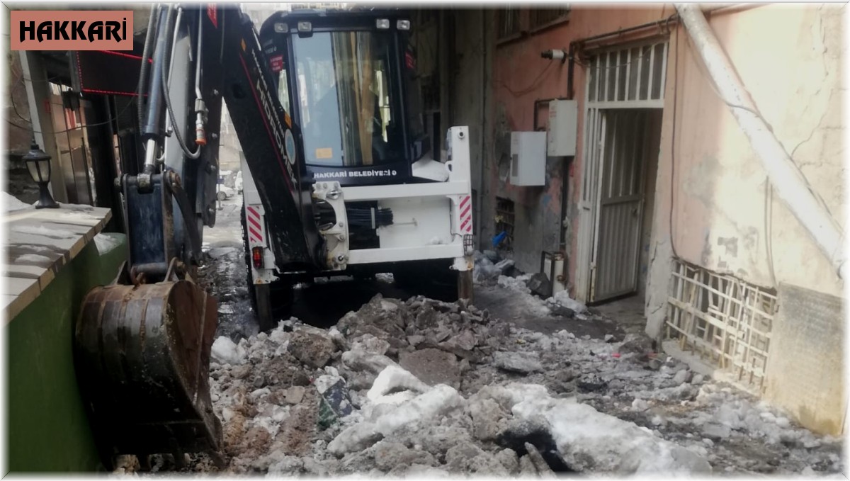 Hakkari Belediyesi buzla mücadele etti