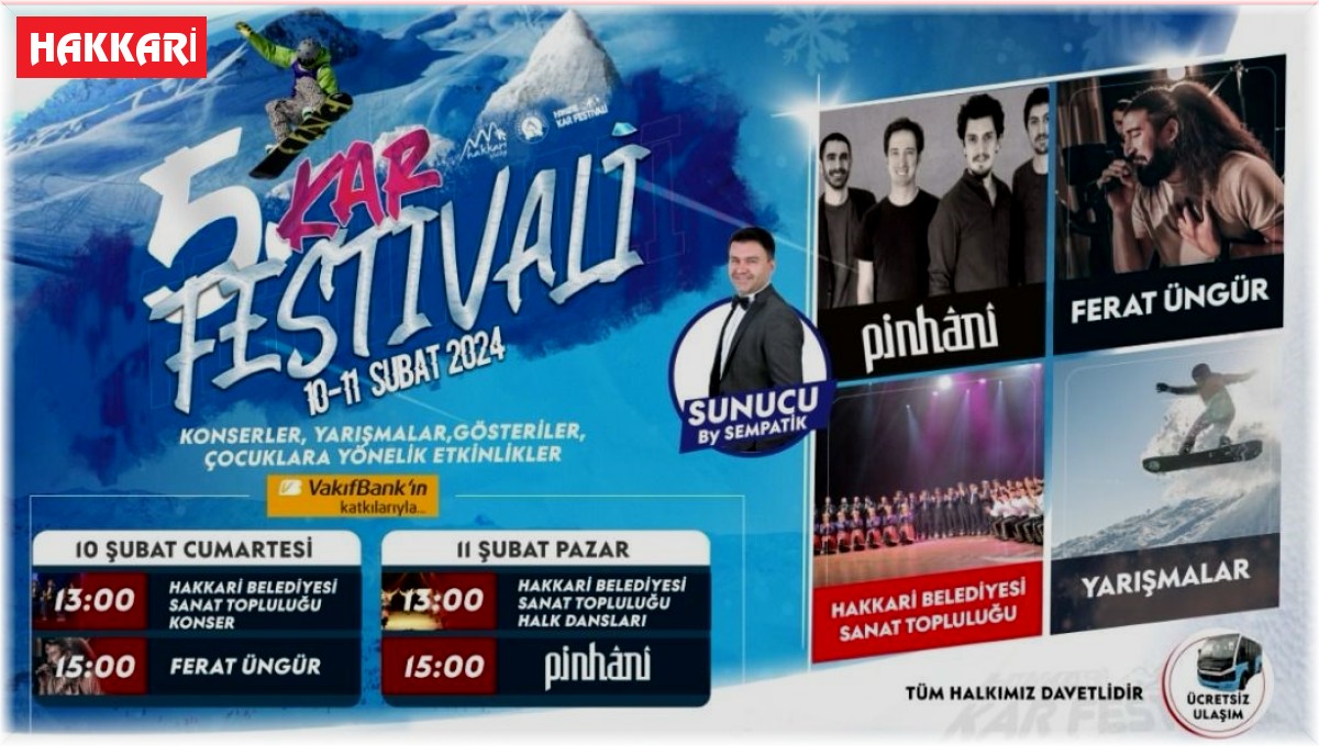 Hakkari'de 5. kar festivali heyecanı başlıyor