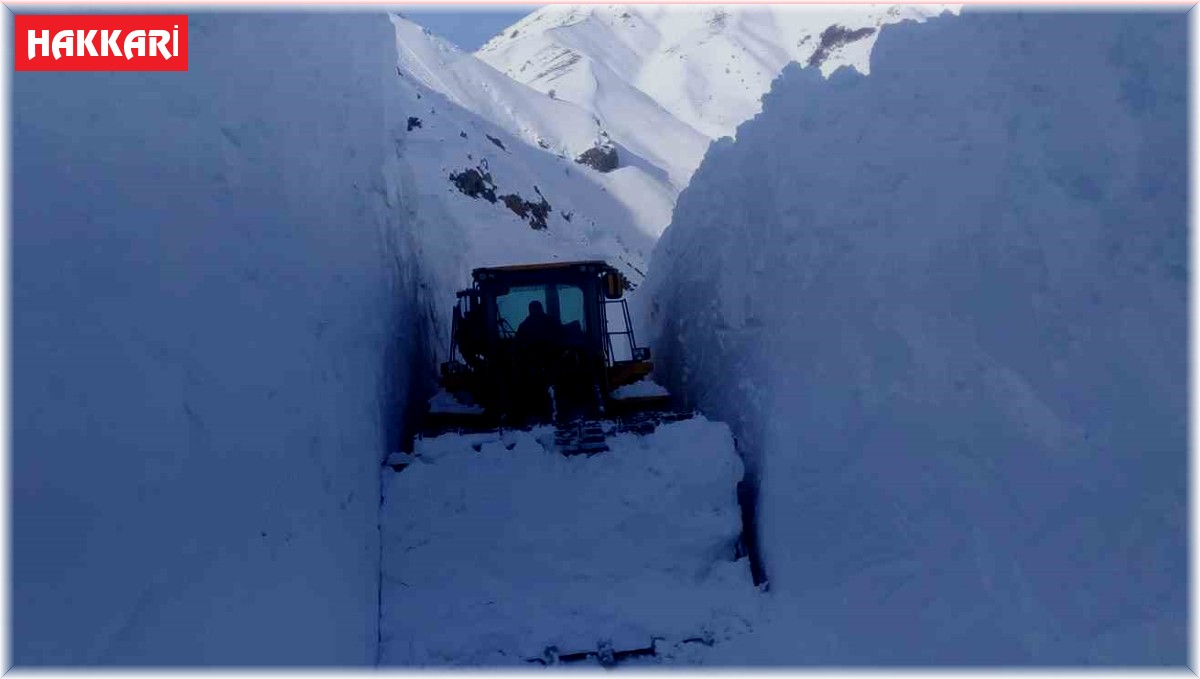 Hakkari'de 7 metreyi bulan karda yol açma çalışması