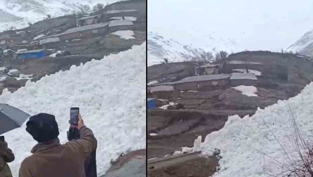Hakkari'de çığ evleri teğet geçti