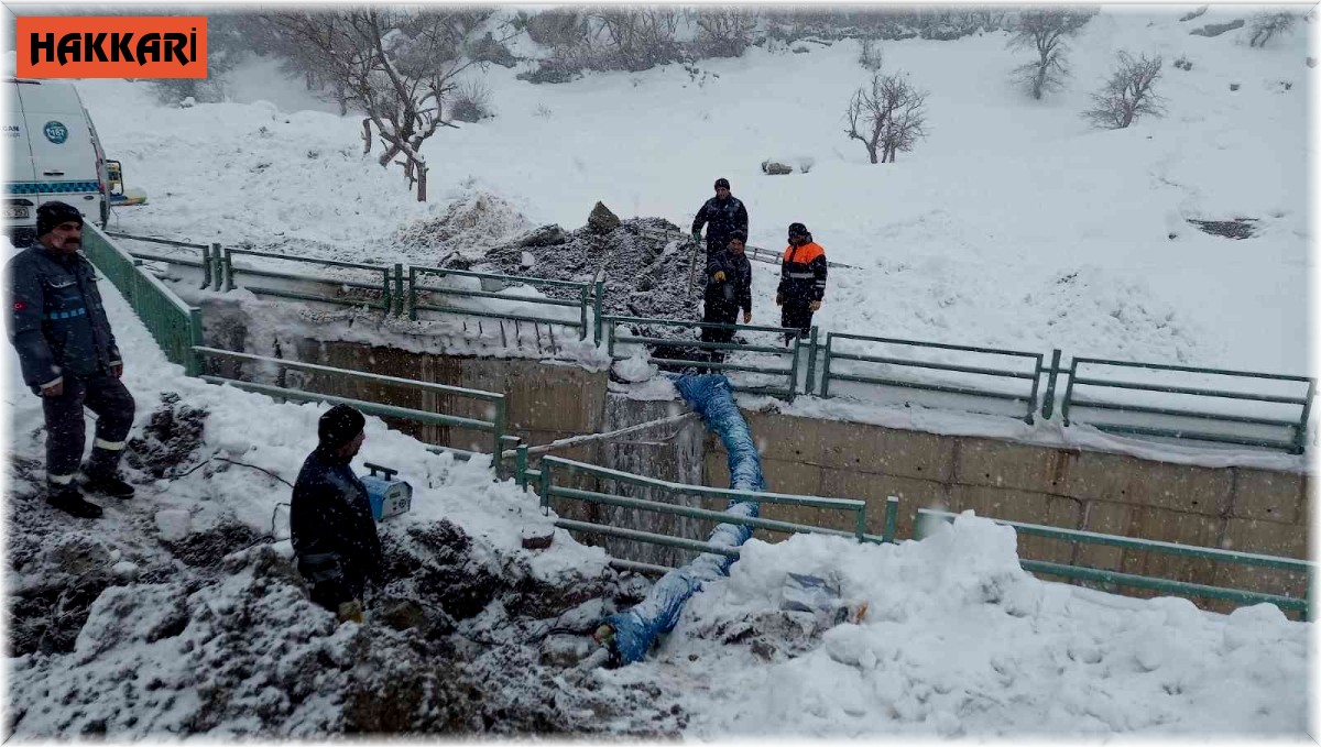 Hakkari'de donan su şebekeleri onarılıyor