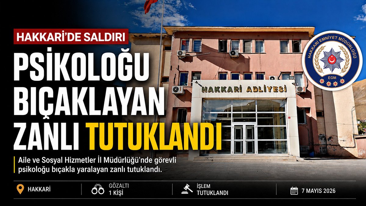 Hakkari'de görevli psikoloğu bıçakla yaralayan zanlı tutuklandı
