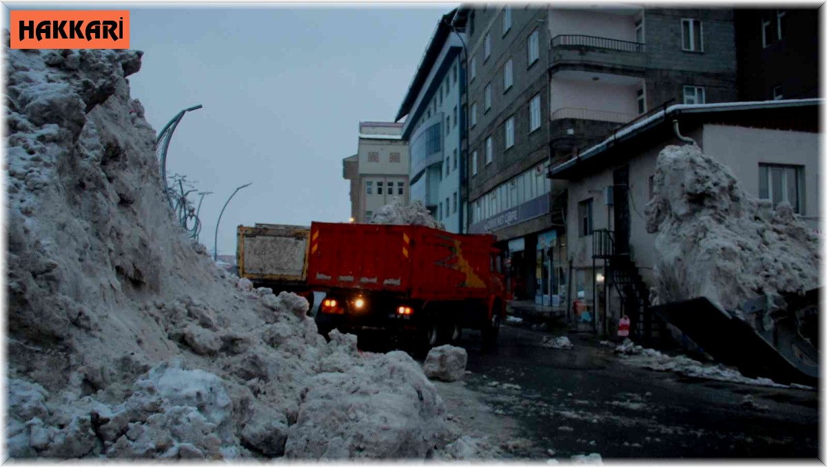 Hakkari'de iki günde 500 kamyon kar taşındı