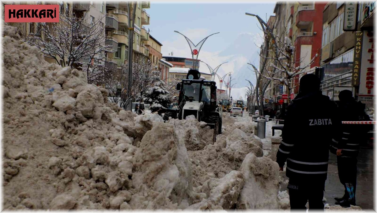 Hakkari'de kar yığınları kamyonlarla şehir dışına taşınıyor