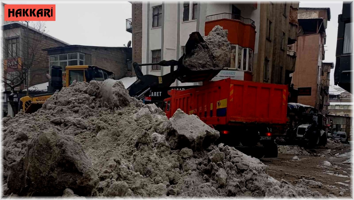 Hakkari'de karla mücadele çalışması