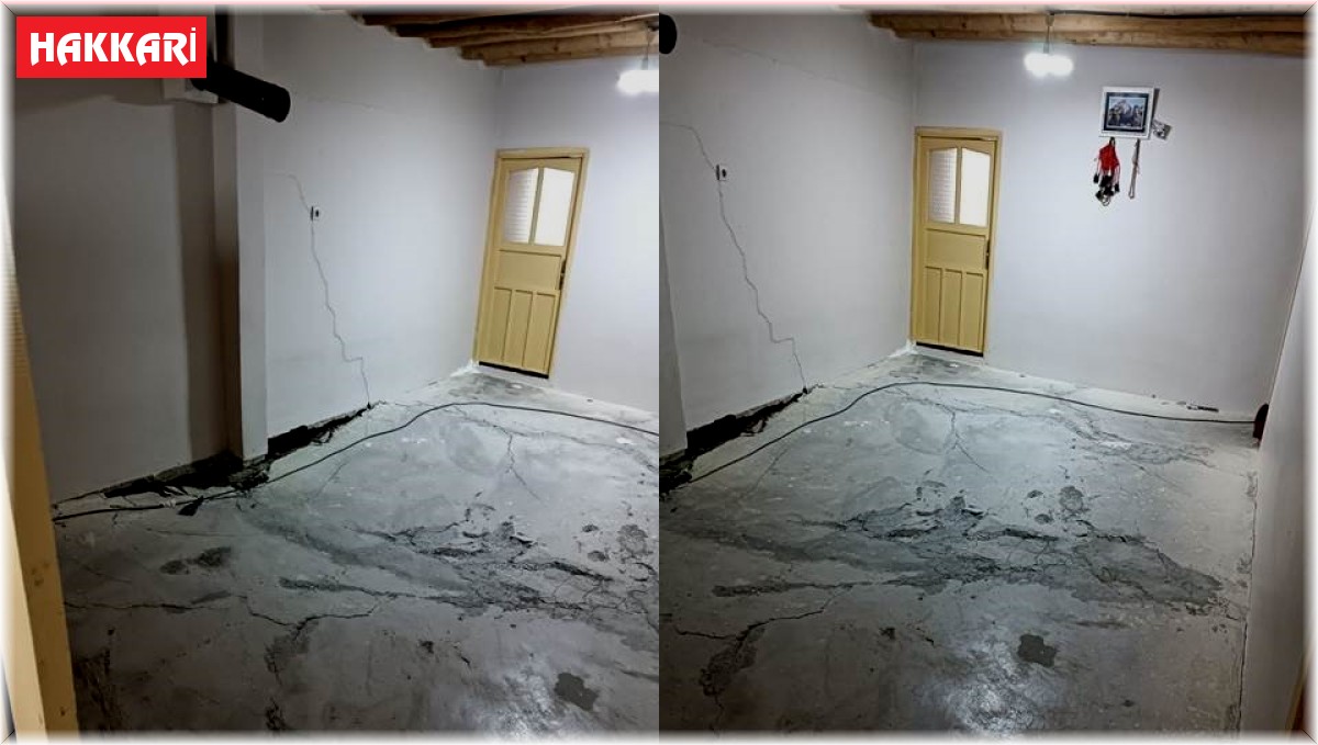 Hakkari'de kısmen çöken bir ev boşaltıldı