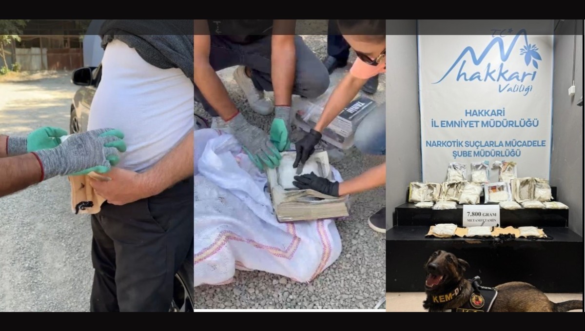 Hakkari'de kitap ve korse içerisinde 7 kilo metamfetamin ele geçirildi