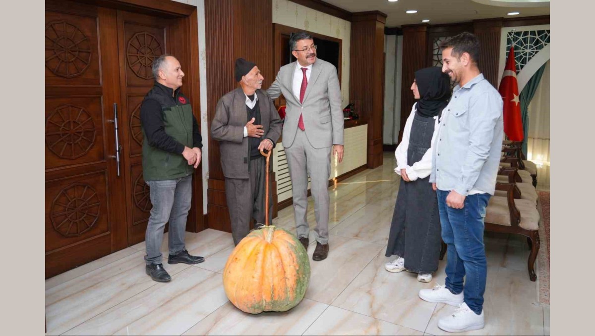 Hakkâri'de rekor: 50,5 kilo ağırlığında dev bal kabağı