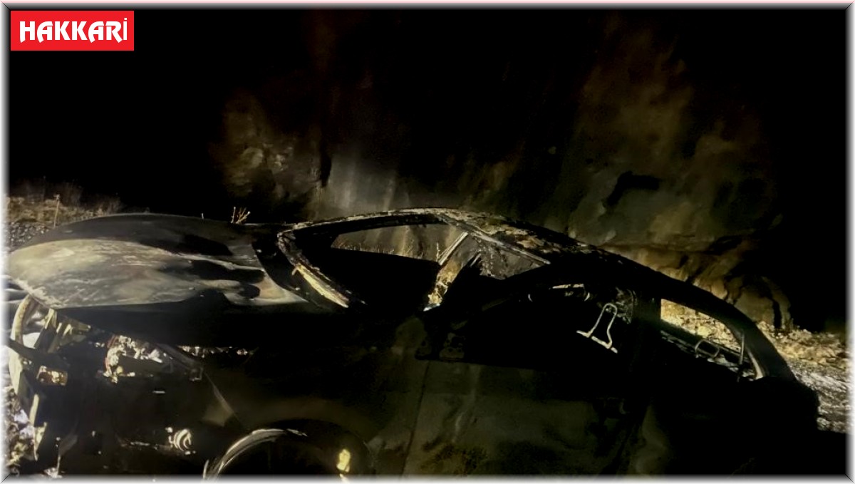 Hakkari'de seyir halindeki araç alev alev yandı