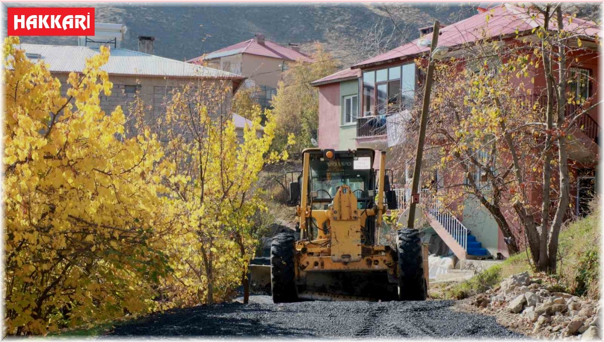Hakkari'de yol asfaltlama çalışması