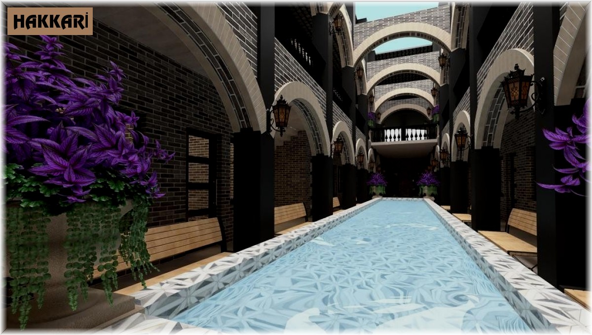 Hakkari'ye taş görünümlü belediye hanı