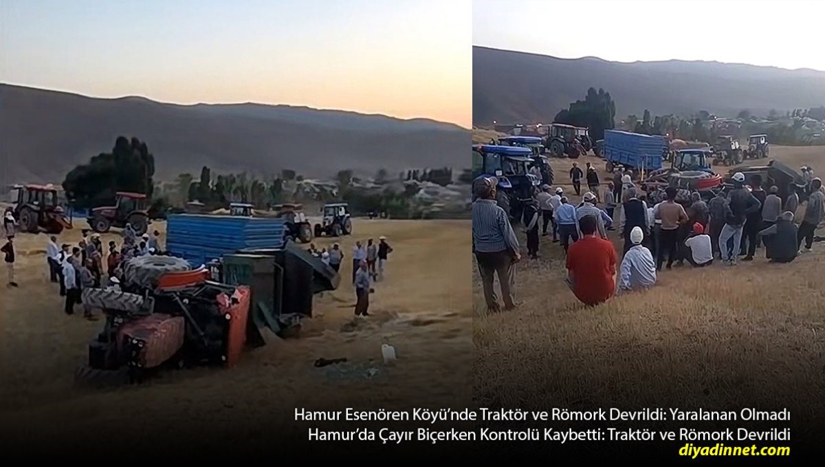 Hamur'da Tarım Çalışması Sırasında Kaza: Traktör Römorkuyla Devrildi