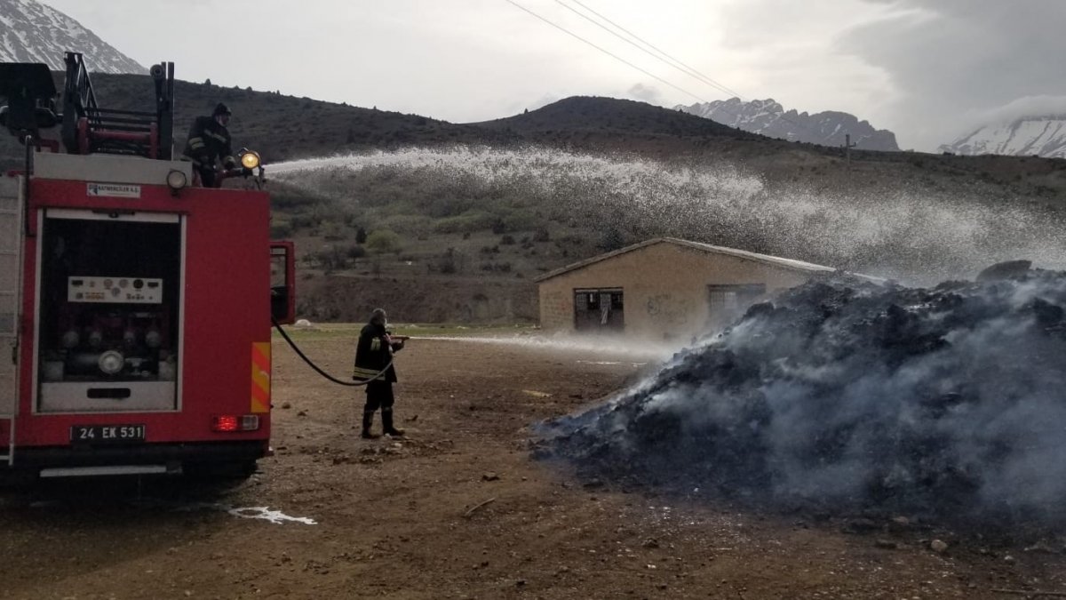 Hayvan ağılında çıkan yangın büyümeden söndürüldü
