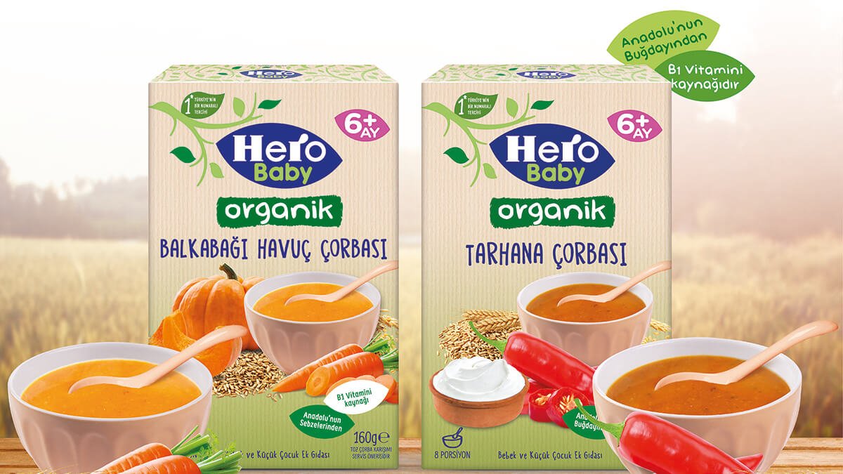 Hero Baby'nin Organik Bebek Çorbaları Kış aylarında bebeğinize sıcacık bir lezzet sunuyor!