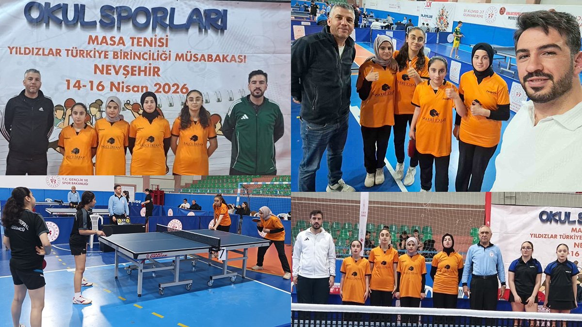 Horasan Mümtaz Turhan Ortaokulu, masa tenisinde Türkiye finallerinde ilk 10'a girdi