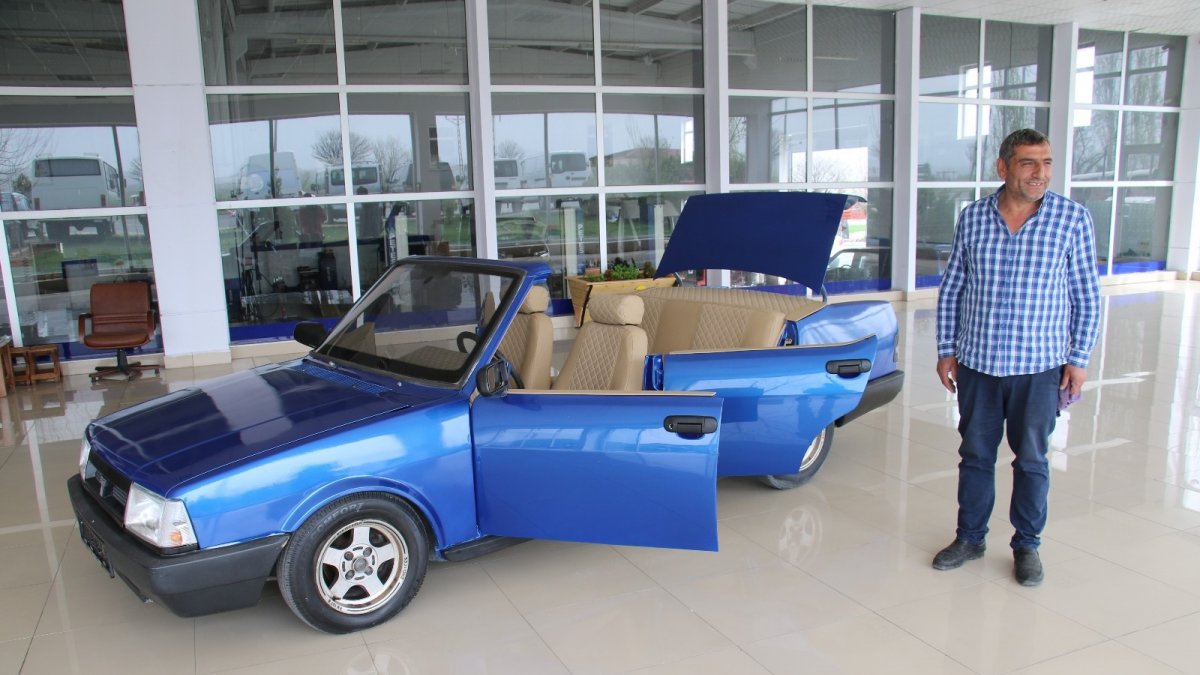 Hurda otomobil, üstü açık lüks otomobile döndü