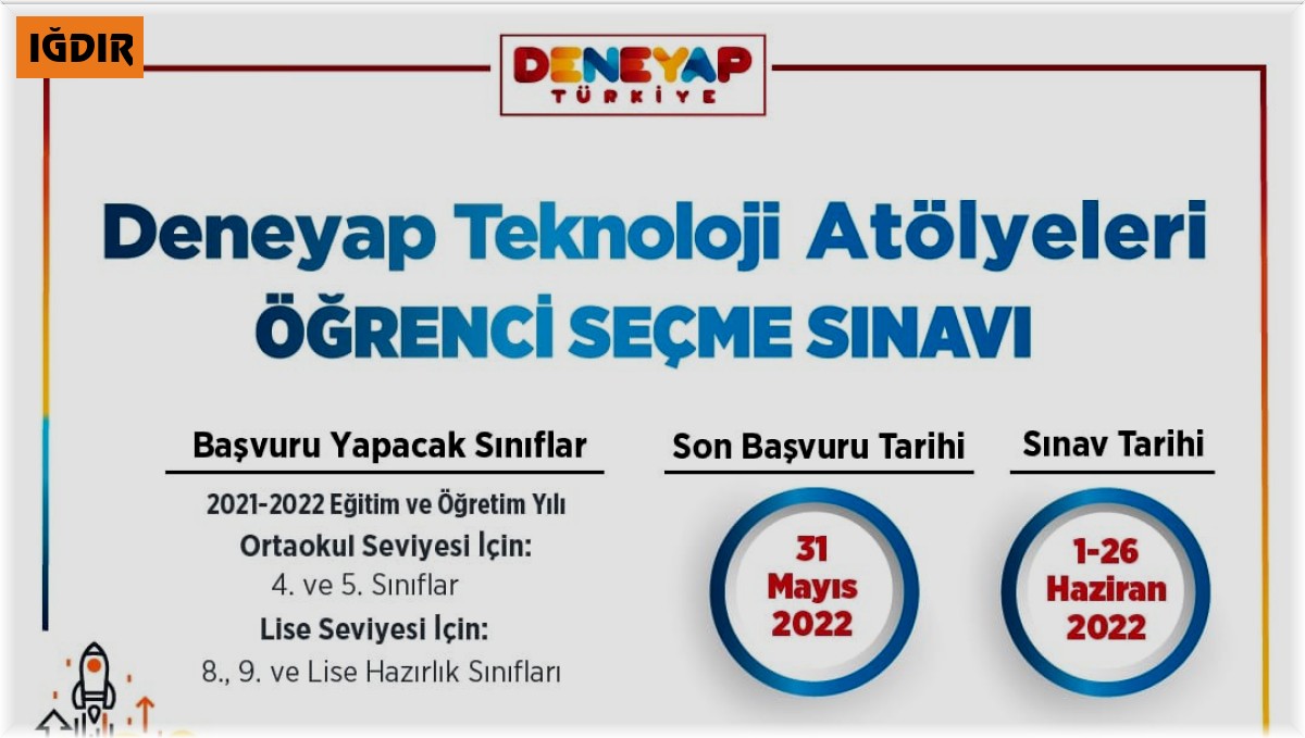 Iğdır'da 'Deneyap Atölyesi' başvuruları başladı