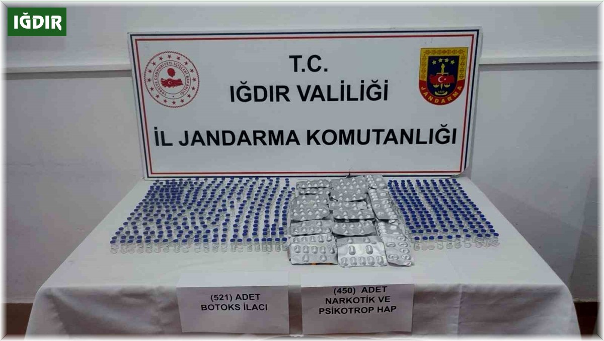 Iğdır'da yabancıların çantasından 521 botoks ilacı ve 450 uyuşturucu hap çıktı