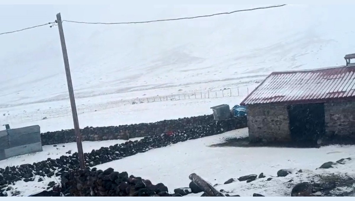 Iğdır'ın yüksek kesimleri beyaza büründü