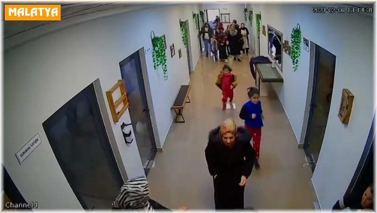 İkinci depreme anaokulunda yakalandılar, korku anları kameraya yansıdı