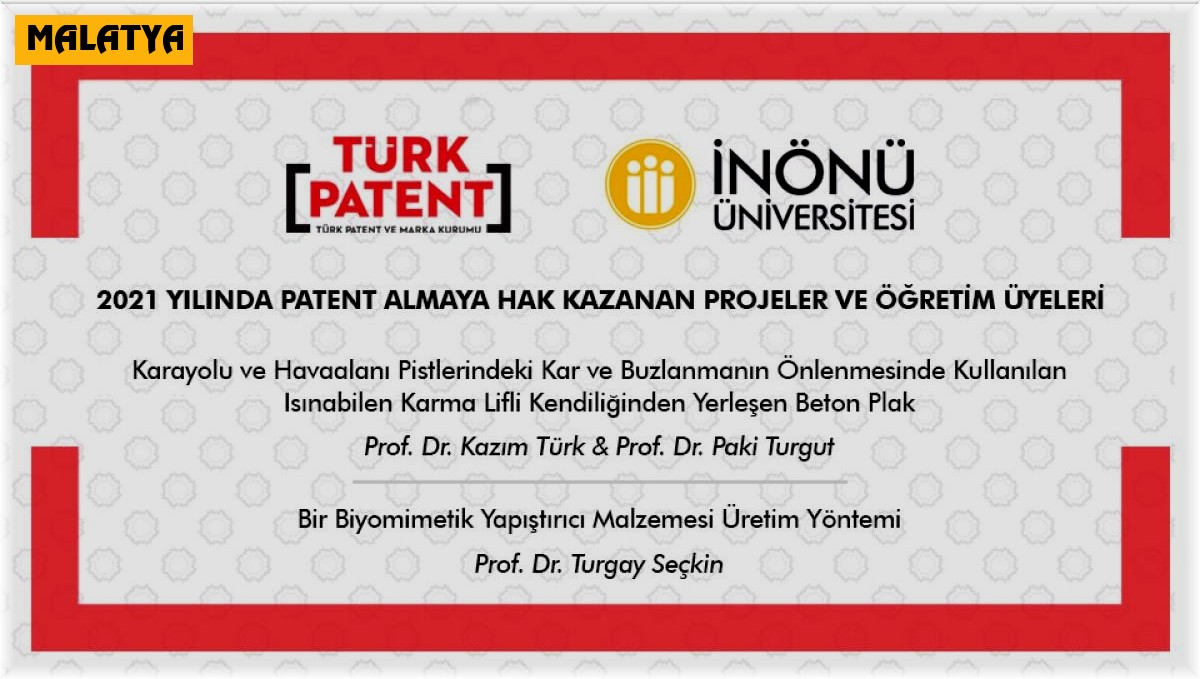 İnönü Üniversitesi'nde 2 proje patent aldı