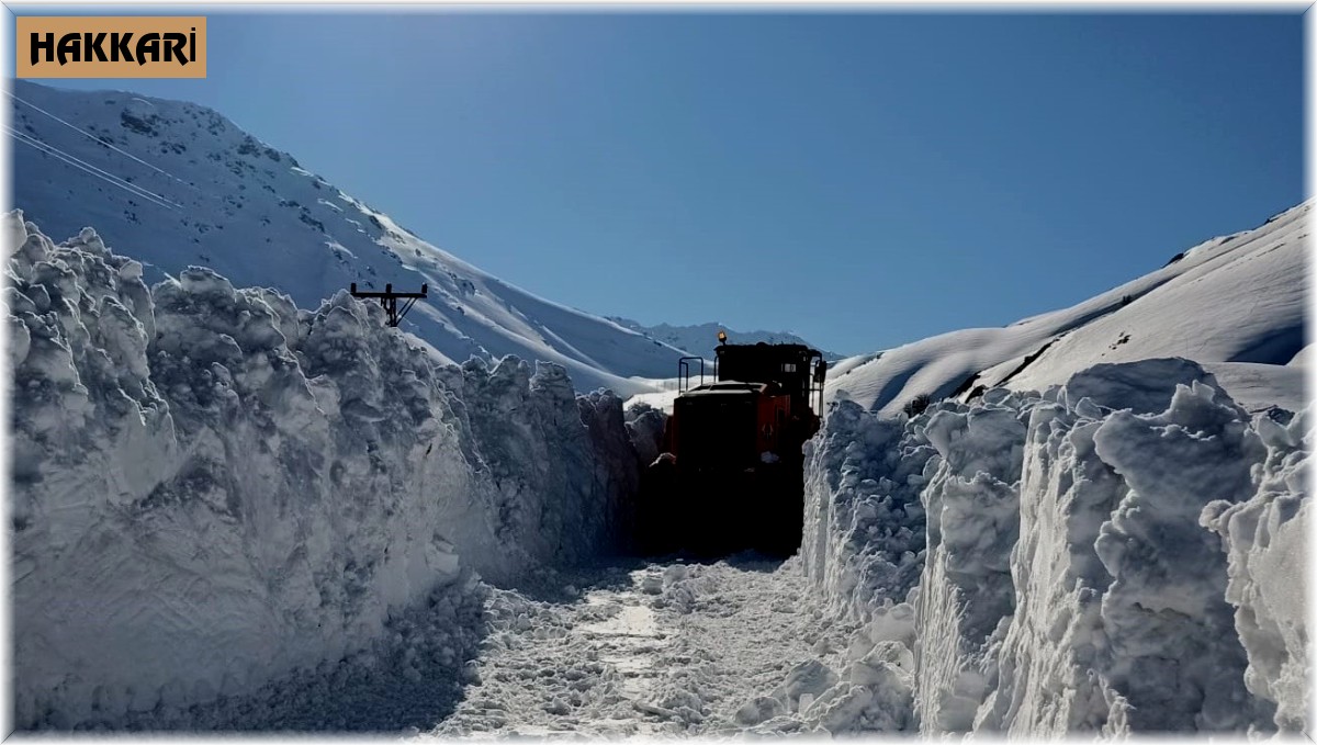 İnsan boyunu aşan karda yol açma çalışması