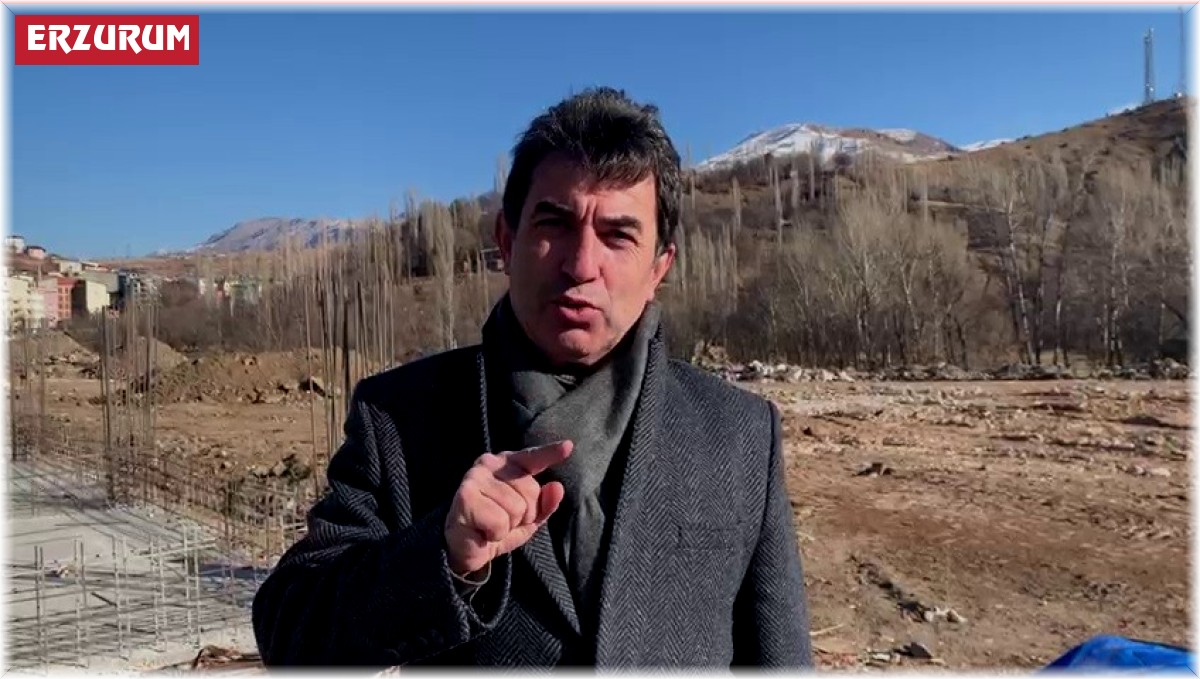 İspir Millet Bahçesi'nde kış mevsimine rağmen çalışmalar sürdürülüyor