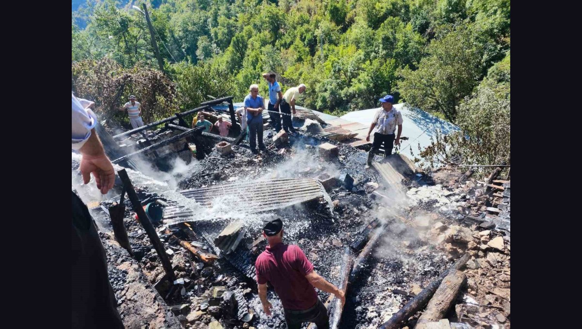 İspir Üzümbagı Köyü'nde korkutan yangın, 6 ev kullanılamaz hale geldi