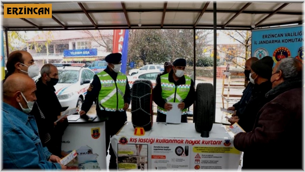 Jandarma trafik timleri, kış lastiği konusunda bilgilendirme yaptı