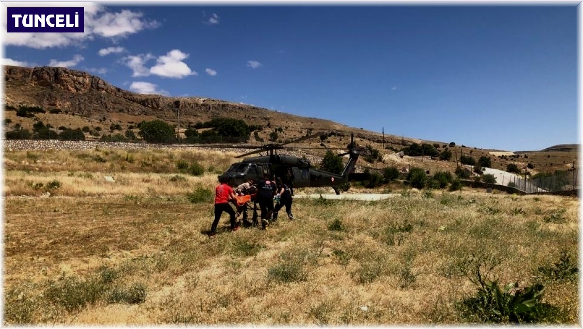 Kalp krizi geçiren kadın, askeri helikopterle hastaneye kaldırıldı