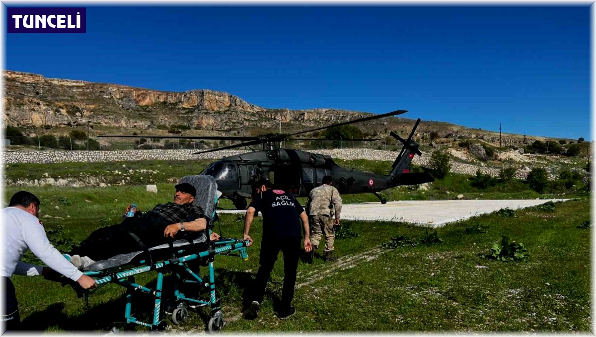 Kalp krizi geçiren vatandaş, askeri helikopterle hastaneye kaldırıldı