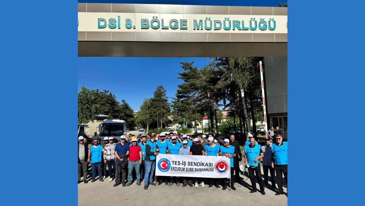 Kamu işçileri Erzurum'da eylem yaptı