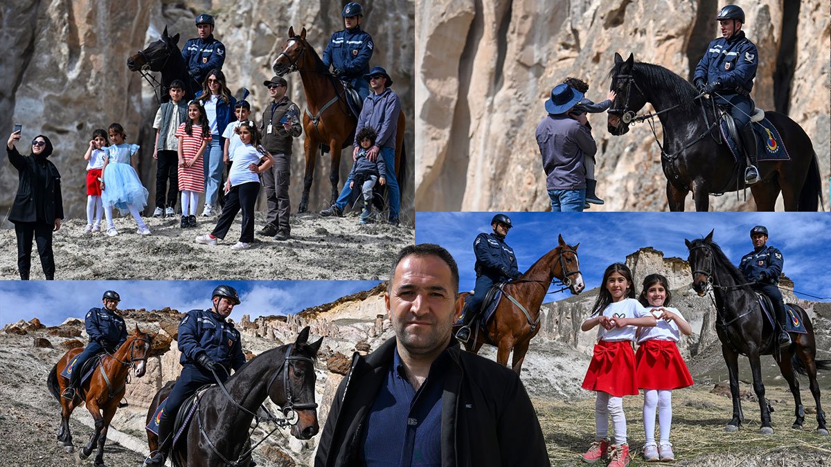 Kapadokya'ya benzetilen Vanadokya'da atlı jandarma devriyesi ilgi görüyor