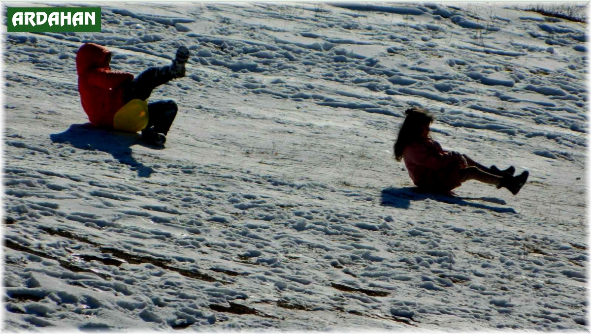 Kar Posof'ta çocukların neşesi oldu