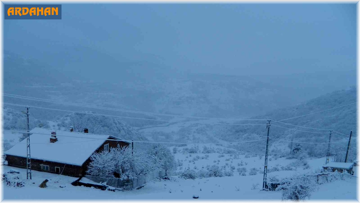 Kar Posof'u beyaza bürüdü